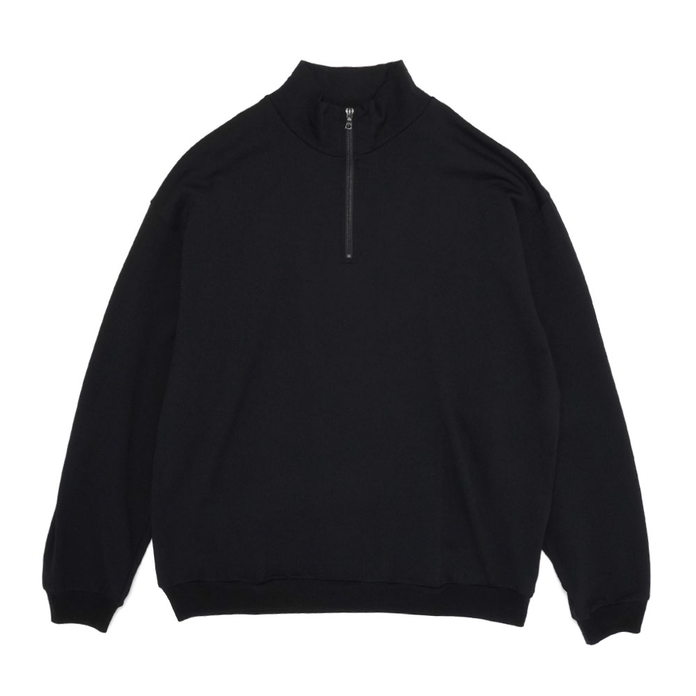LIGHT WOOL SWEAT HALF ZIP P/O BLACK A25AP01WU
