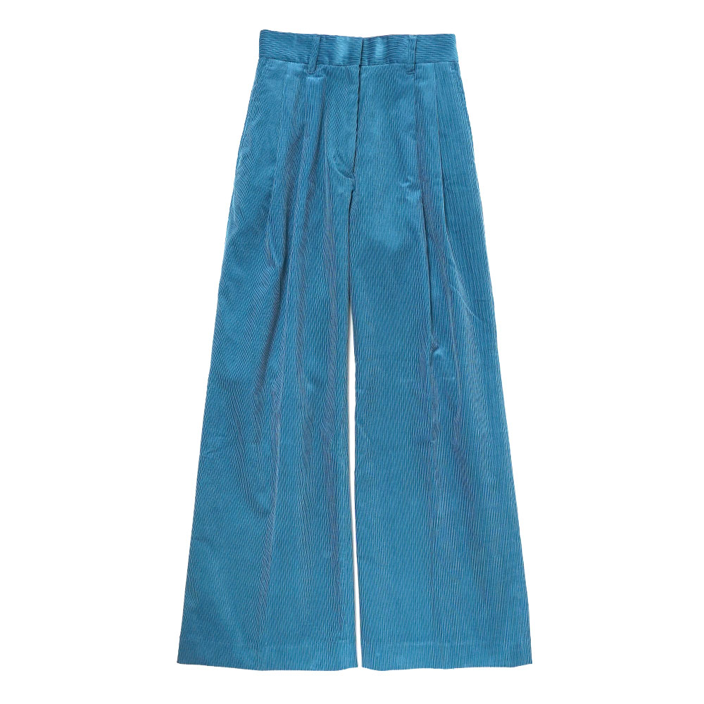 CORDUROY WIDE SLACKS BLUE _
