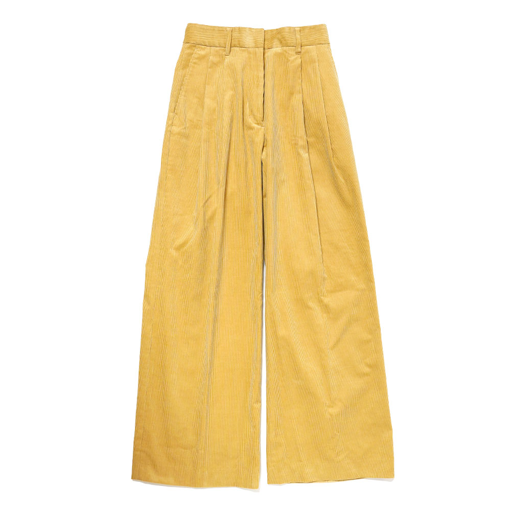 CORDUROY WIDE SLACKS YELLOW _