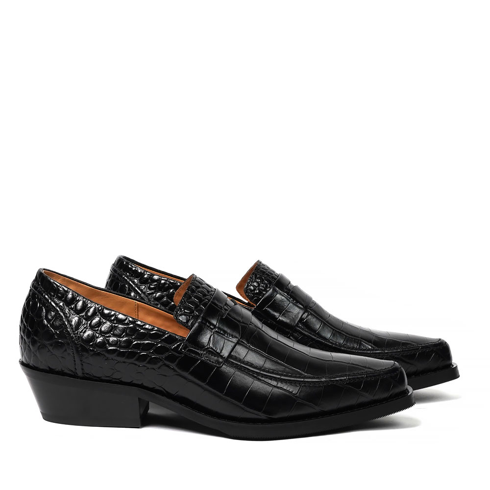 CYPHER LOAFER LICORICE CROC BULL HIDE