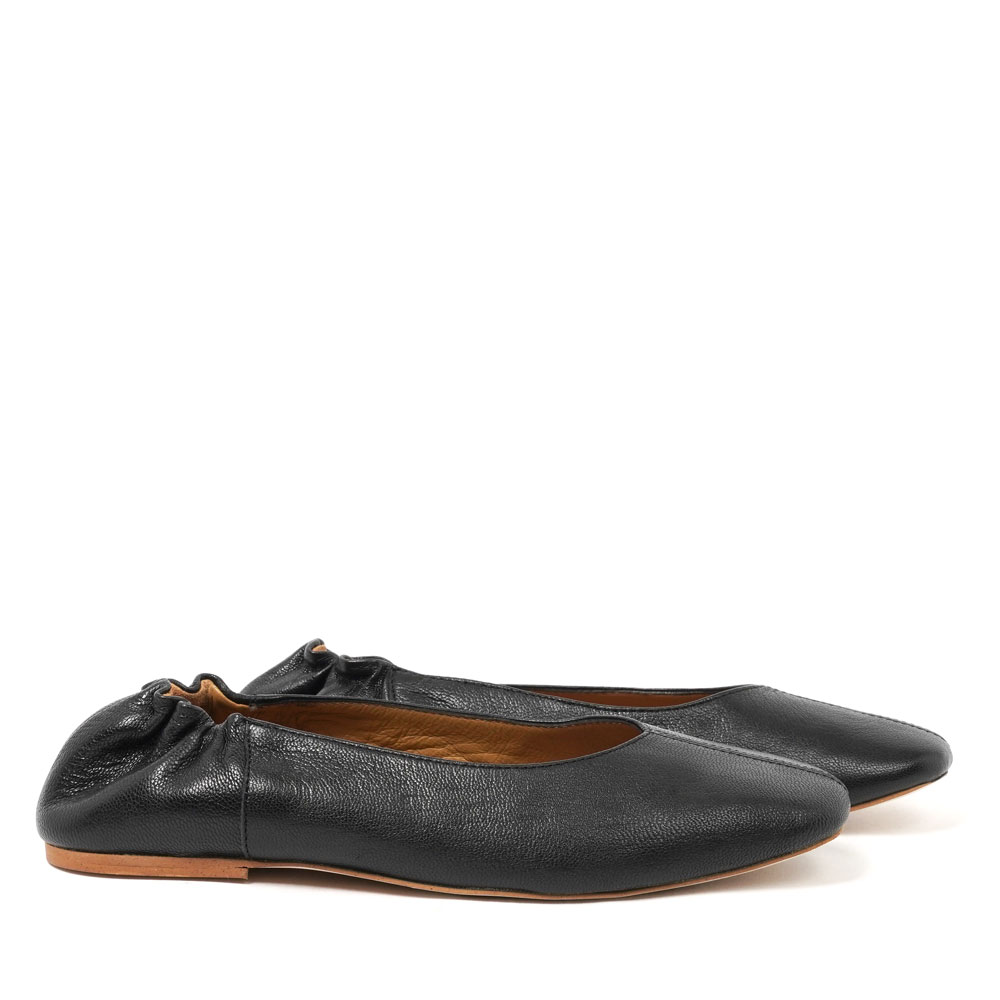 BALLERINES JULIET-CUIR CHEVRE NOIR