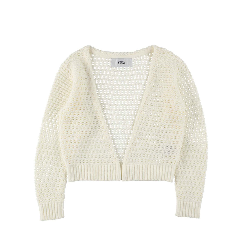 COZY KNIT CARDIGAN PUPE WHITE