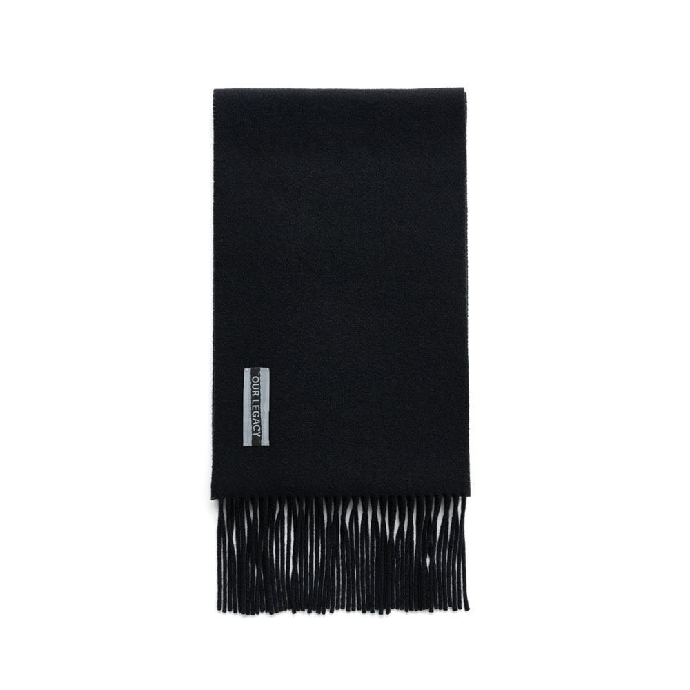ESTATE SCARF BLACK DOUBLE WOOL