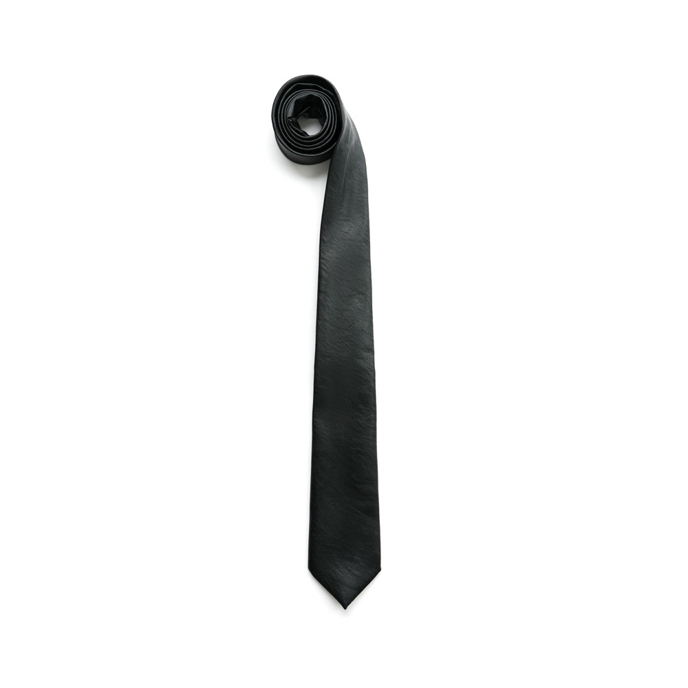 TIE BLACK REAL FAKE LEATHER