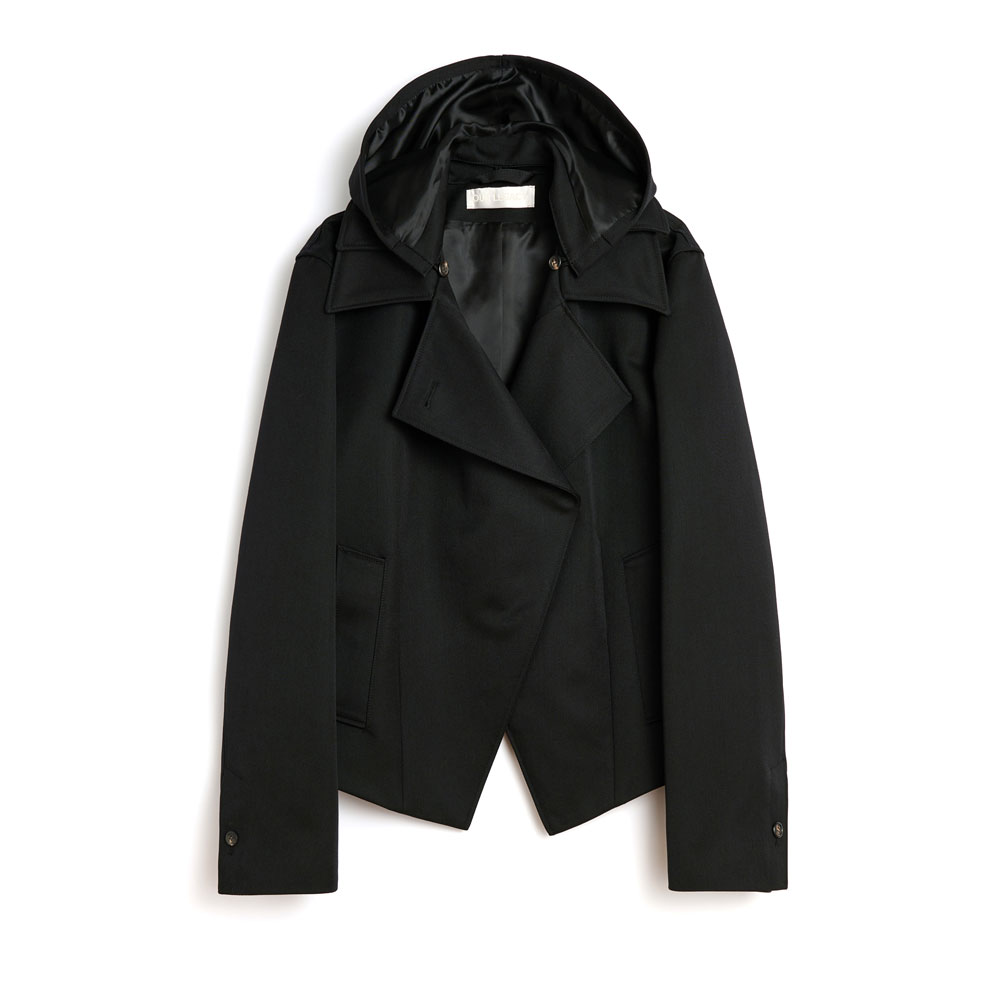 VEILED JACKET ONYX BLACK TECH SATEEN