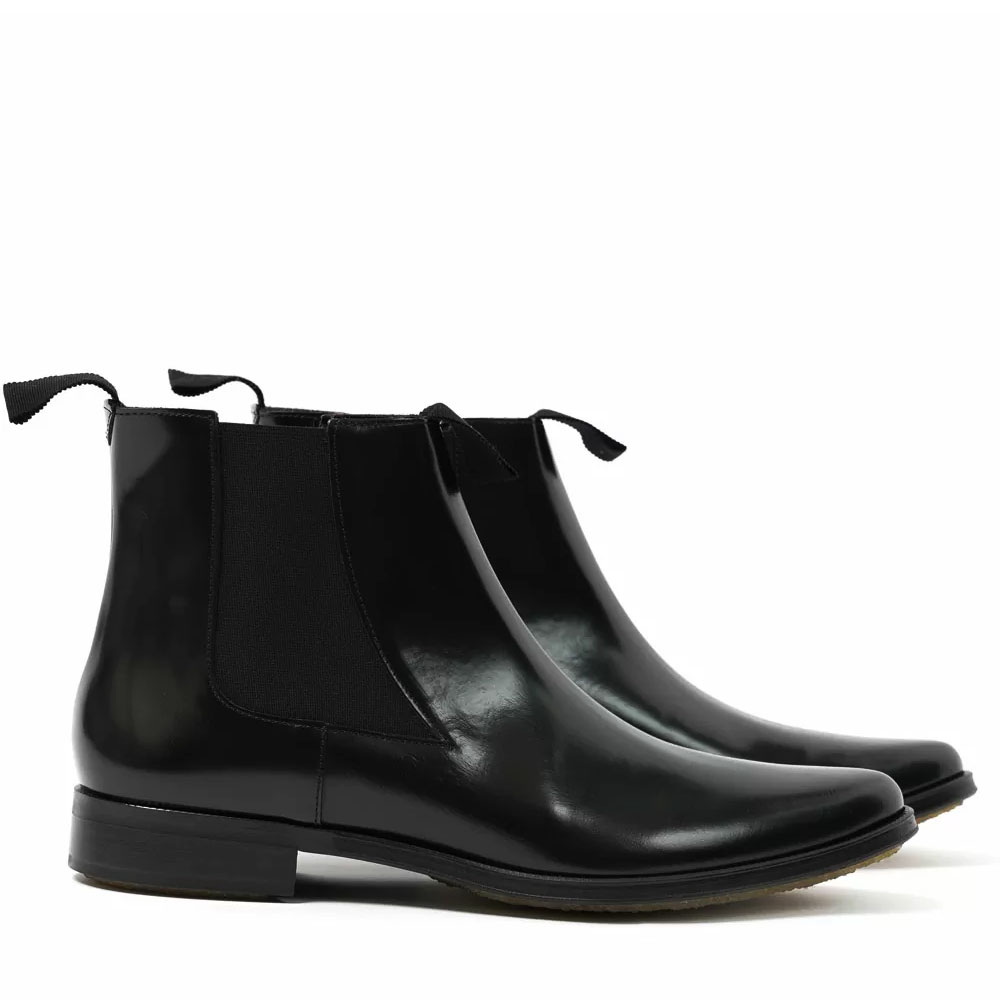 TYPE192 LEATHER and CREPE SOLE POLIDO BLACK