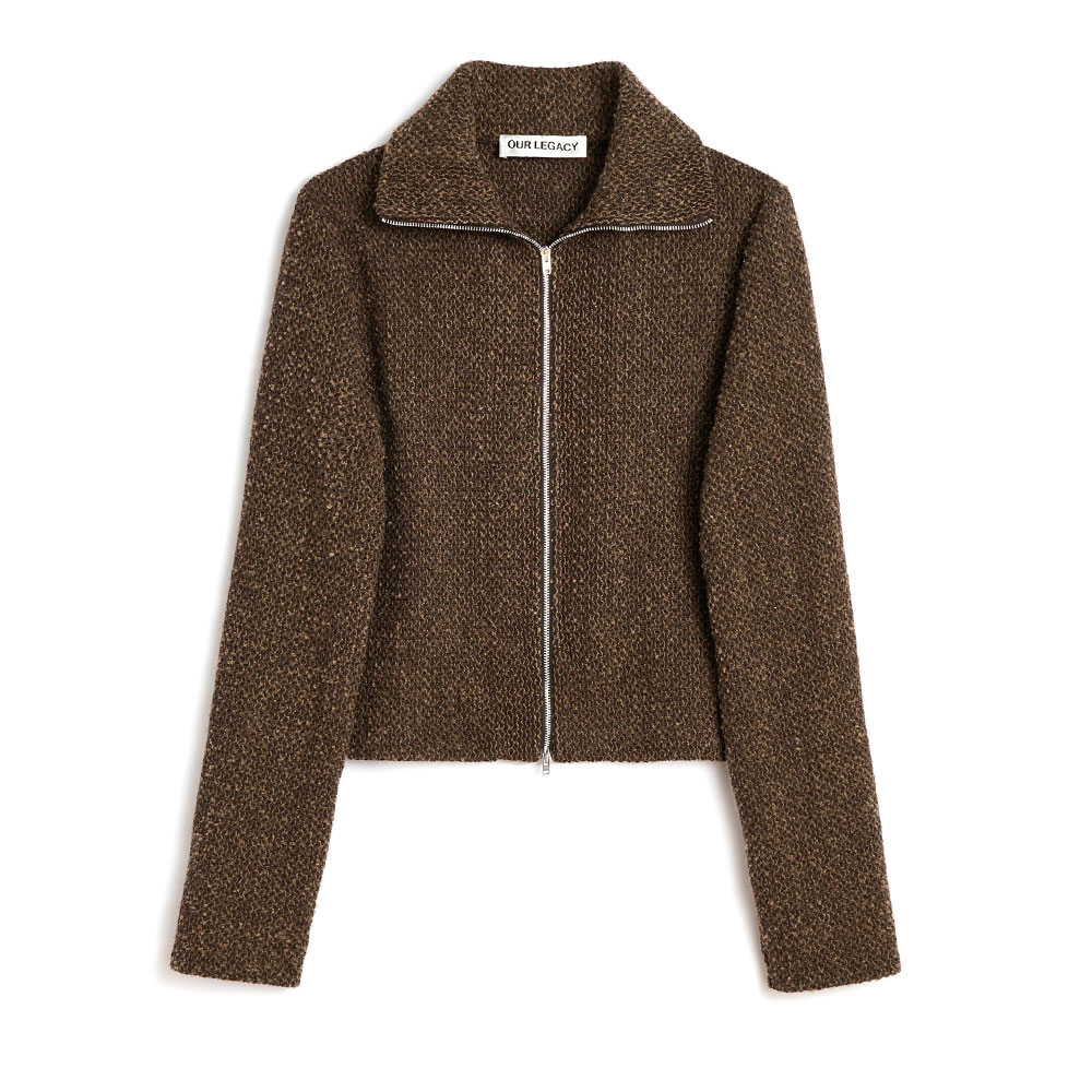 SLIM ZIP LONGSLEEVE BROWN SPARSE BUCKLE WEAVE