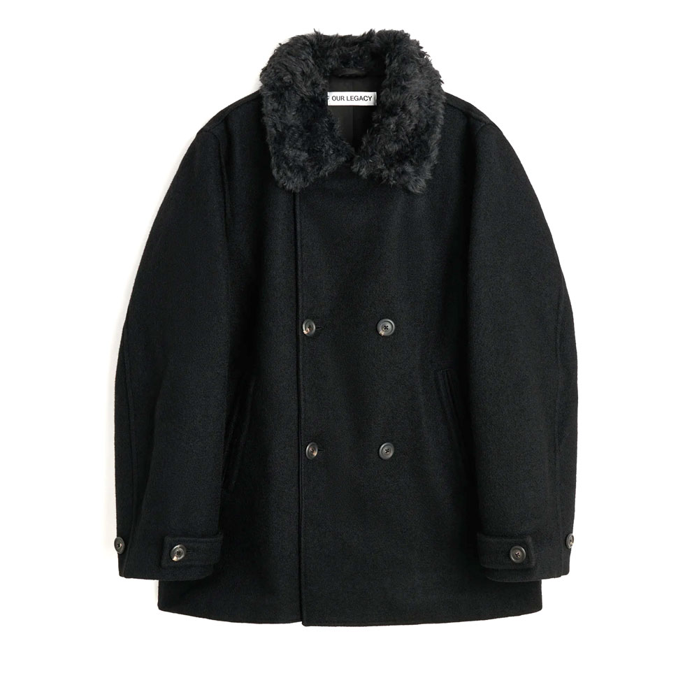 WAGE PEACOAT BLACK STAMPED WOOL