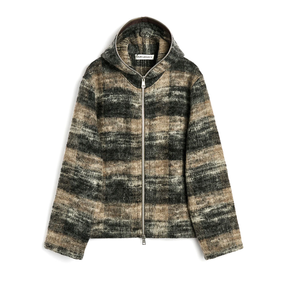 FULL ZIP HOOD NIGHT WOODS CHECK LOFTY WOOL