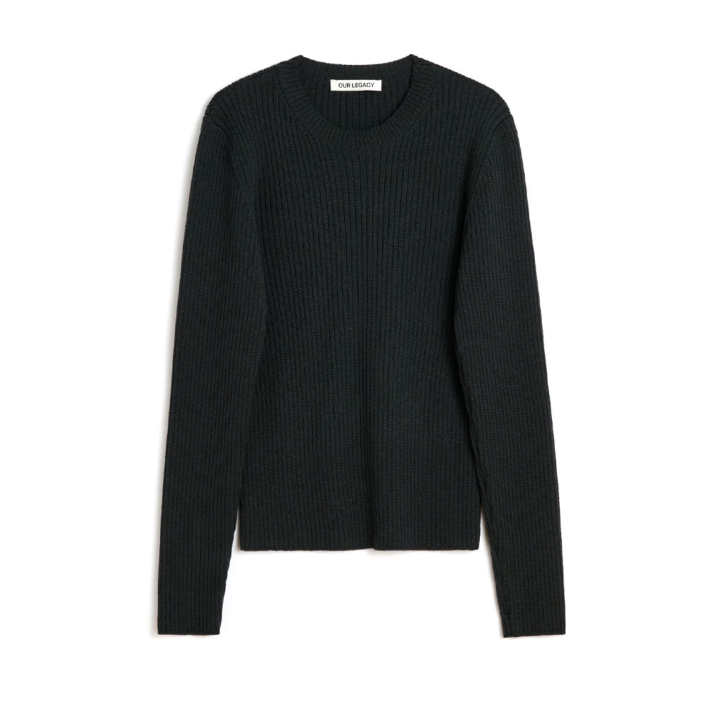 COMPACT ROUNDNECK BLACK RUSTIC MERINO
