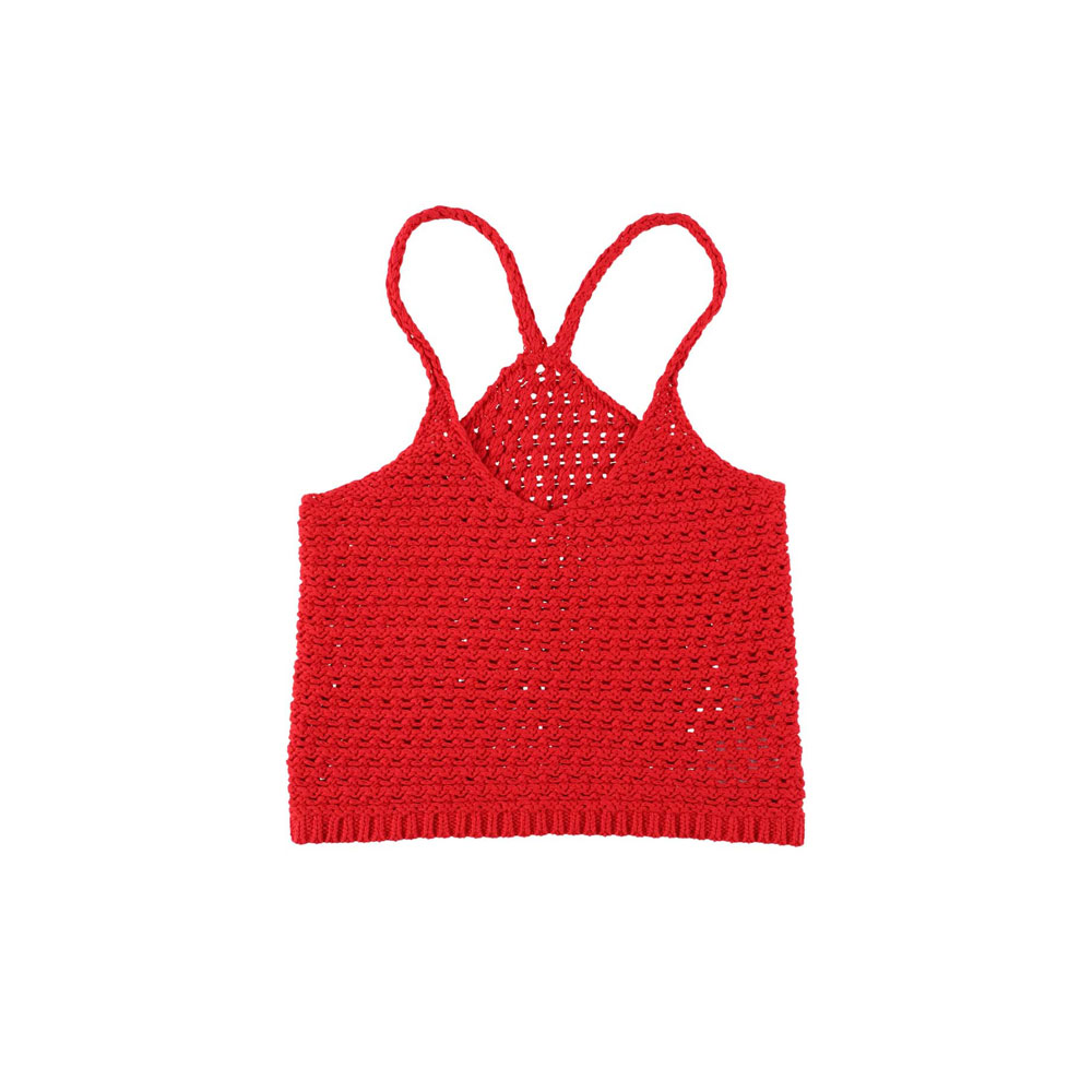 COZY KNIT TANK TOP HOT RED