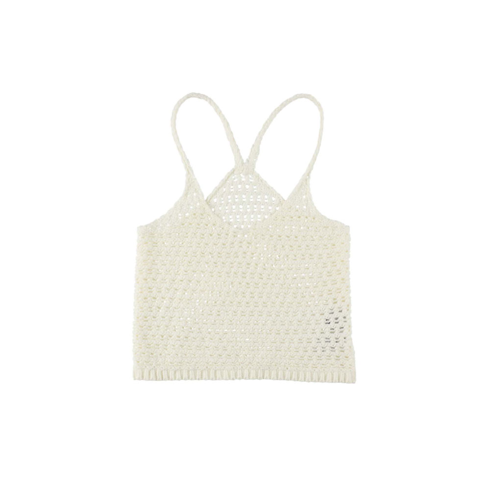 COZY KNIT TANK TOP PURE WHTE