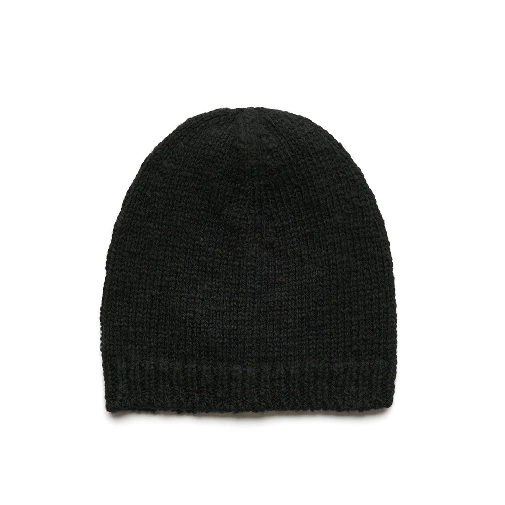 CLASSIC BEANIE SLUB TWISTED BLACK WOOL