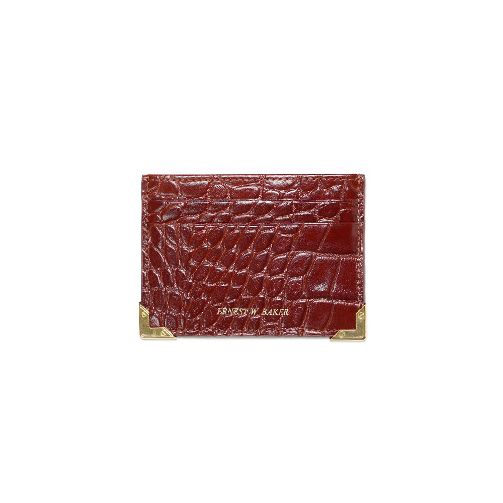 GOLD EDGE CARD HOLDER BROWN