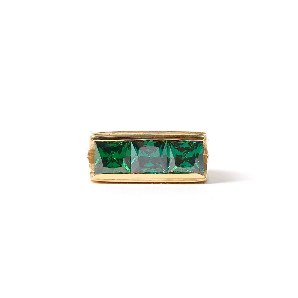 THREE STONE RING GREEN