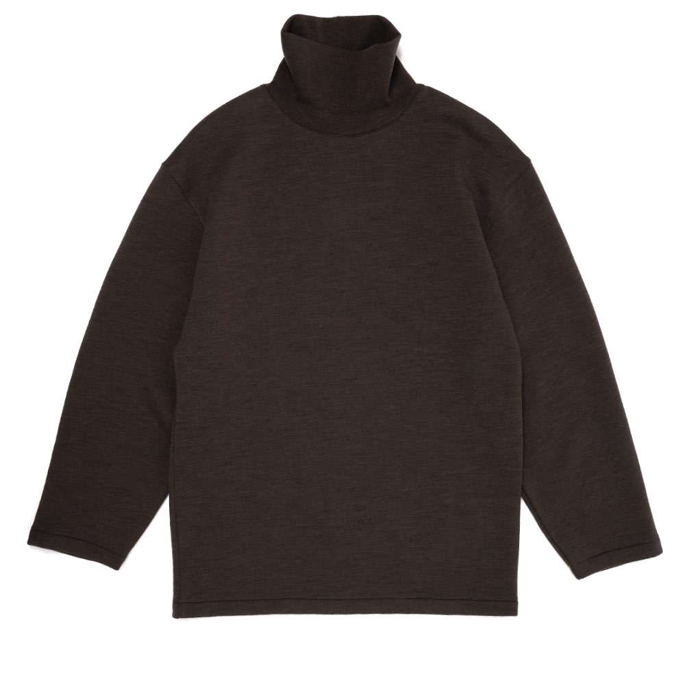 MOCK NECK SWEATSHIRT DARK BROWN MELANGE