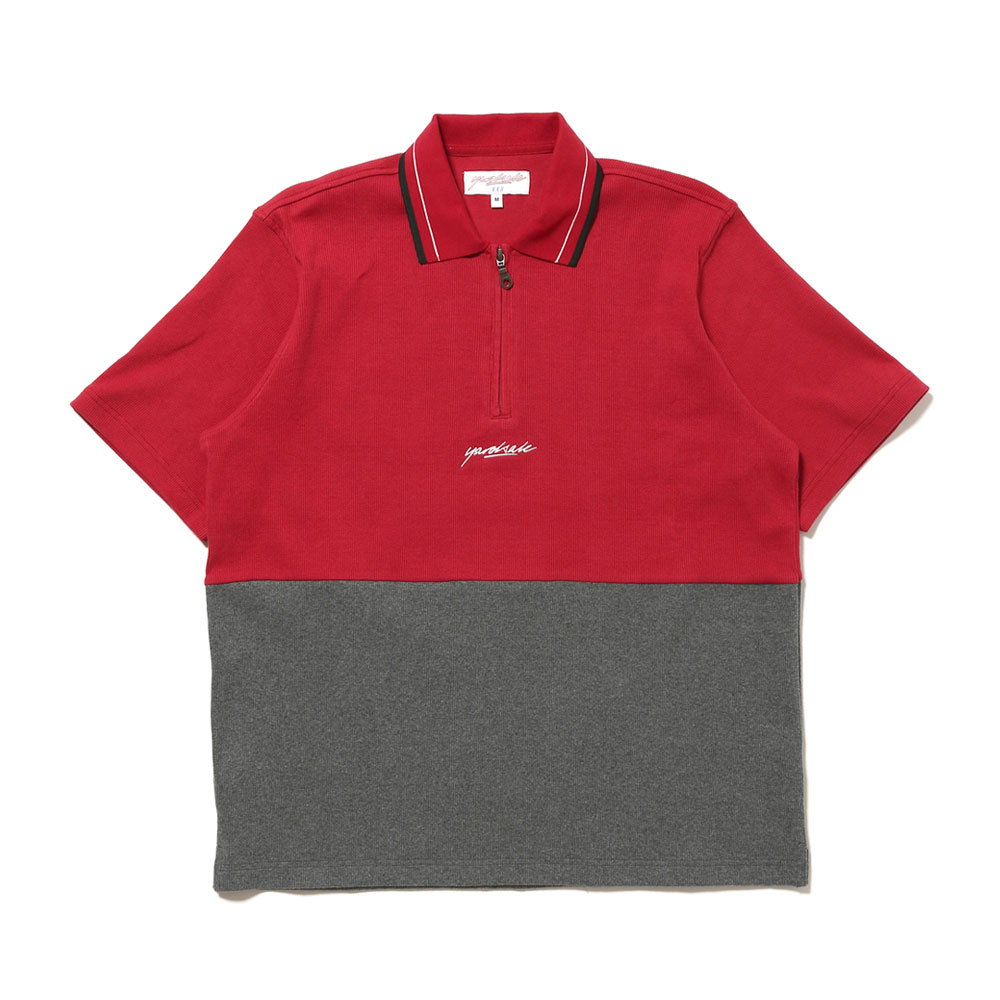 TIGER 1/4 ZIP POLO RUBY/HEATHER
