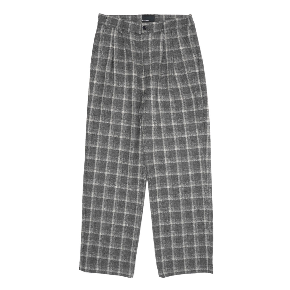FLANNEL PLEATED CHINO PANTS GREY_