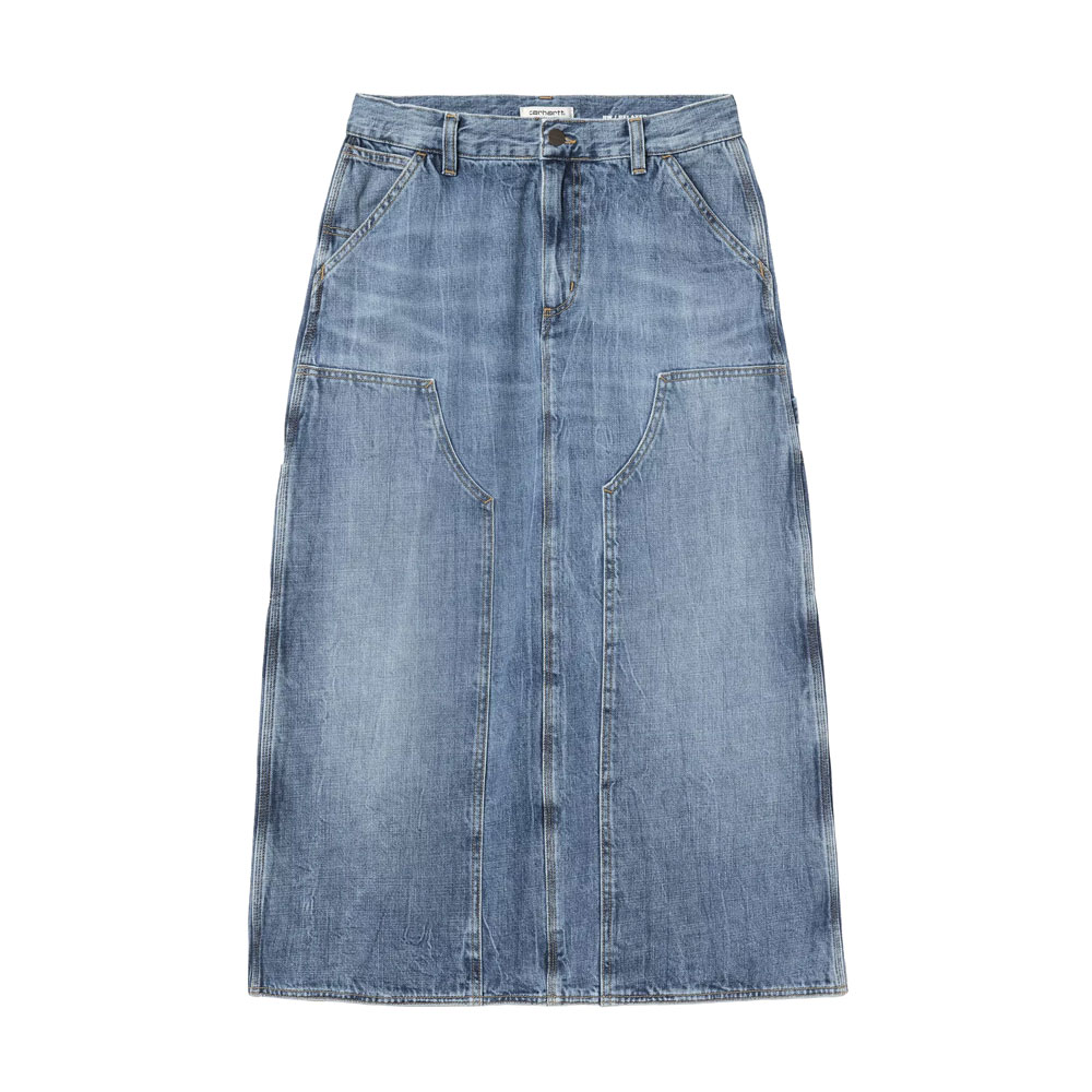 W DOUBLE KNEE SKIRT LONG BLUE MARBLE USEDWASH
