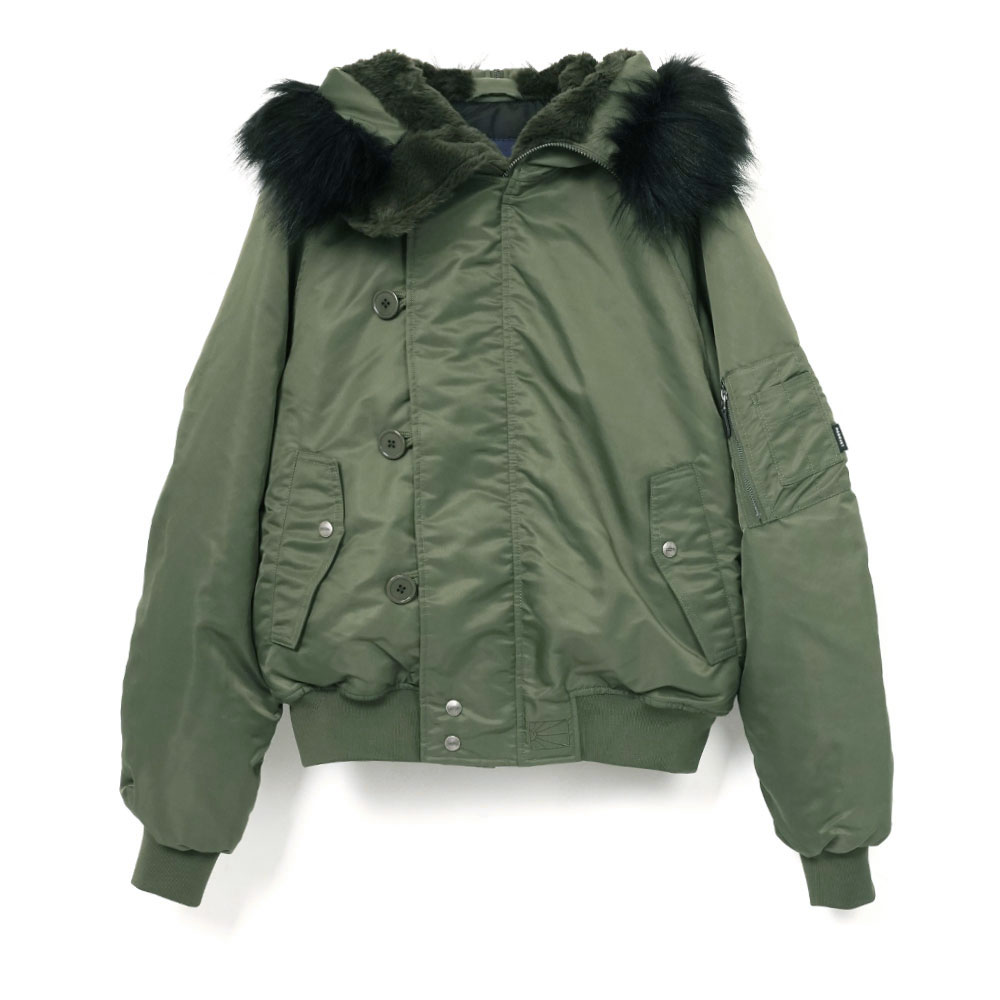 HOODED N-2B BOMBER JACKET GREEN