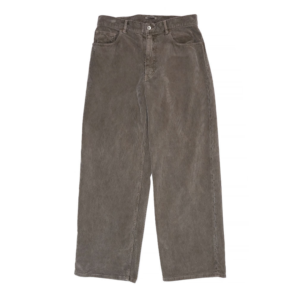 PIGMENT DYED FINX CORDUROY WIDE 5P PANTS OLIVE BROWN A25AP02FC