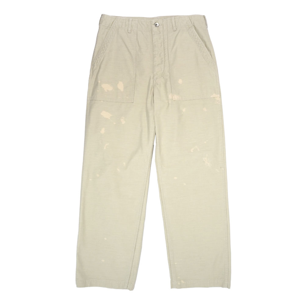 WASHED BAGGY SATIN BLEACHED BAKER PANTS DUSTY IVORY A25AP01BP