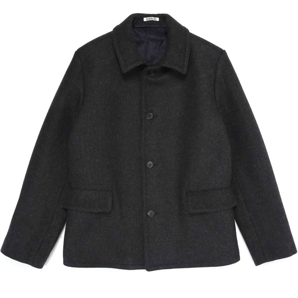 SHETLAND WOOL DOUBLE CLOTH BLOUSON DARK CHARCOAL A25AC02HD