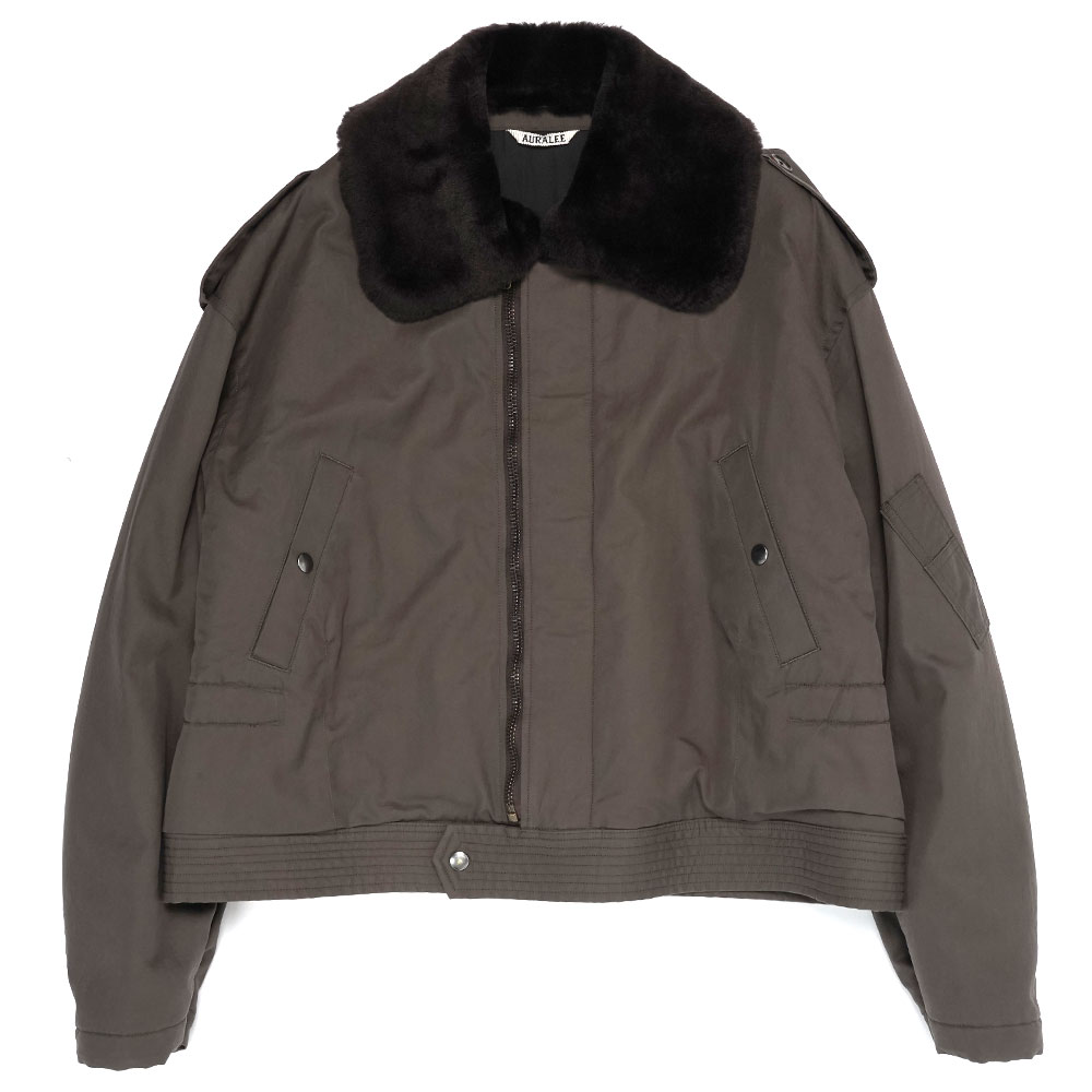 WASHED FINX COTTON GABARDINE FLIGHT BLOUSON DEEP OLIVE A25AB01HM