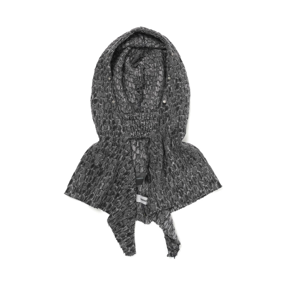 BLACK GREY EMBOSSED JACQUARD BALACLAVA BLACK GREY