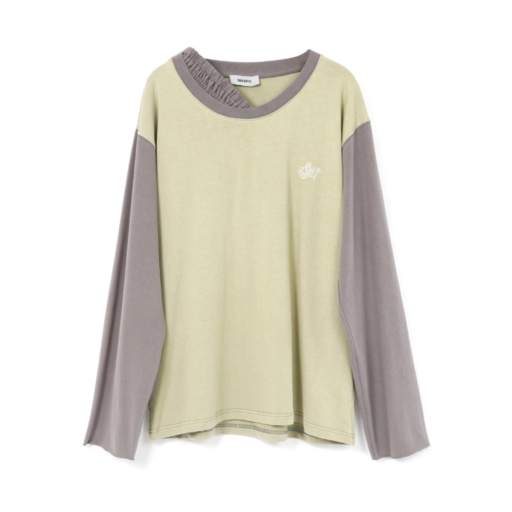 DARK BONE / GREY WAISTBAND LONGSLEEVE SHIRT DARK BONE