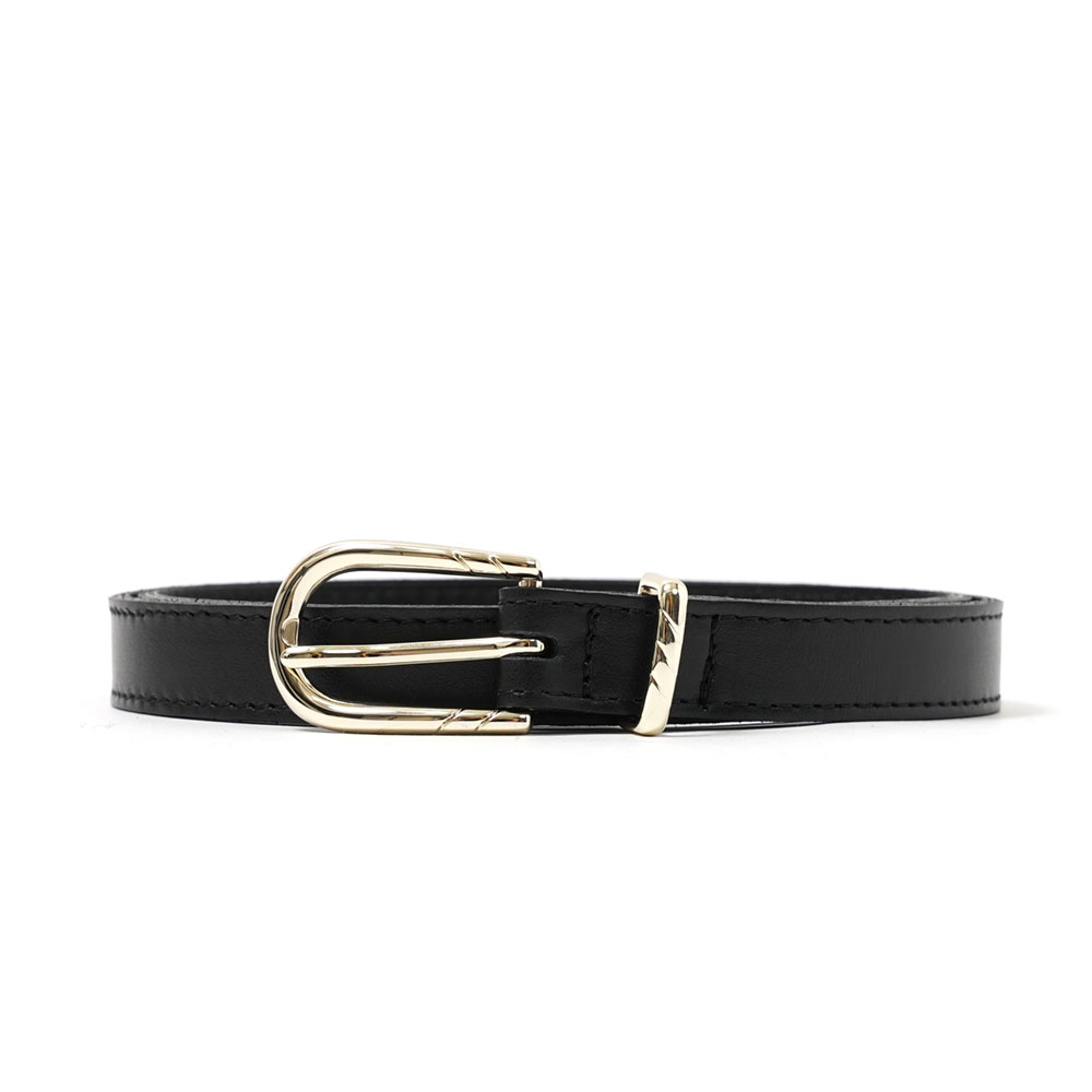 SKINNY LEATHER BELT BLACK