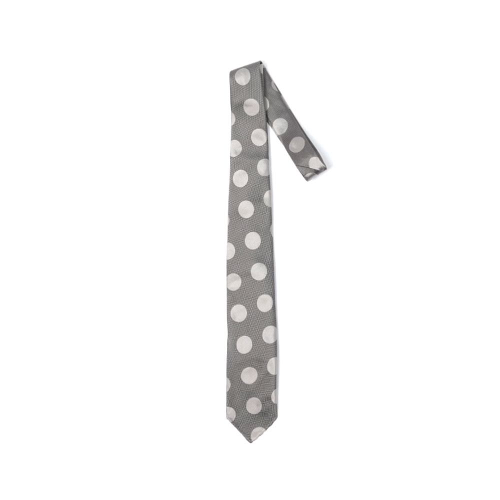 SILK CM TIE GREY DOTS