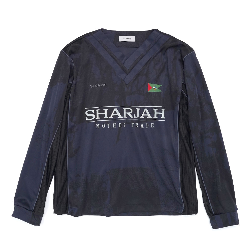 NAVY DOUBLE V-NECK FOOTBAL TOP NAVY