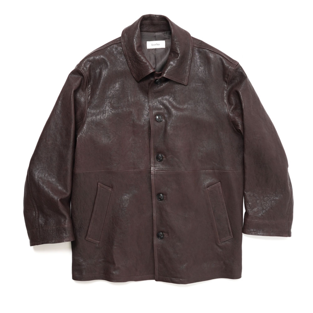 LEATHER BLOUSON BROWN _