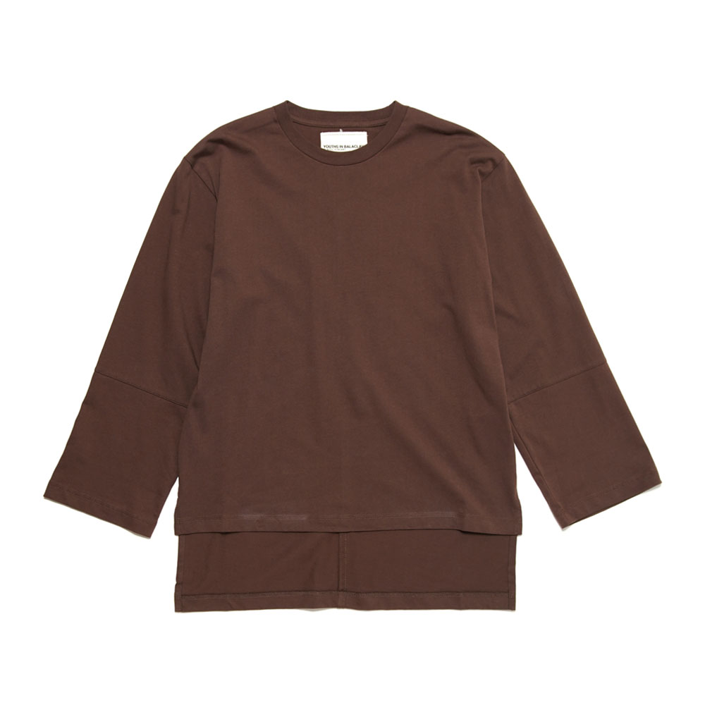 FRONT CUT L/S TEE BROWN