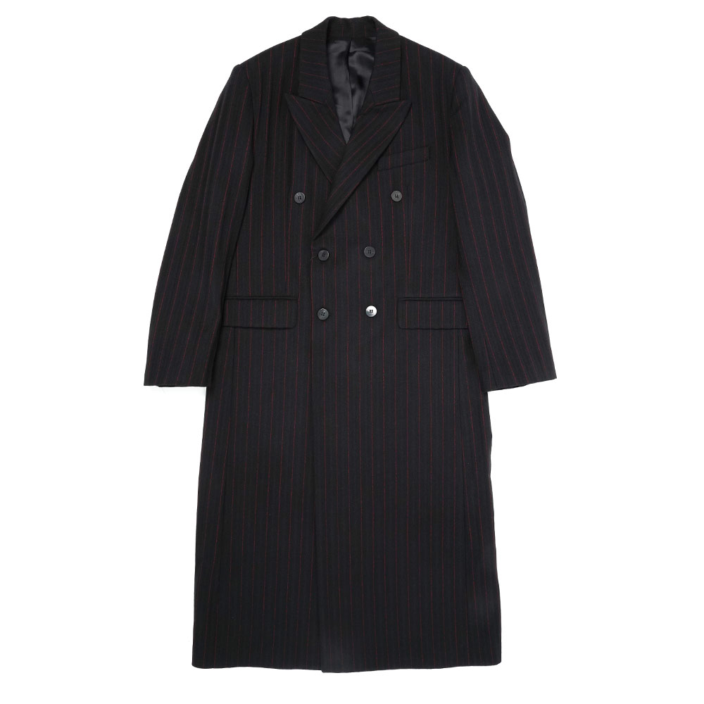 STRIPE DOUBLE BREASTED COAT SUBTLE RED PINSTRIPE_