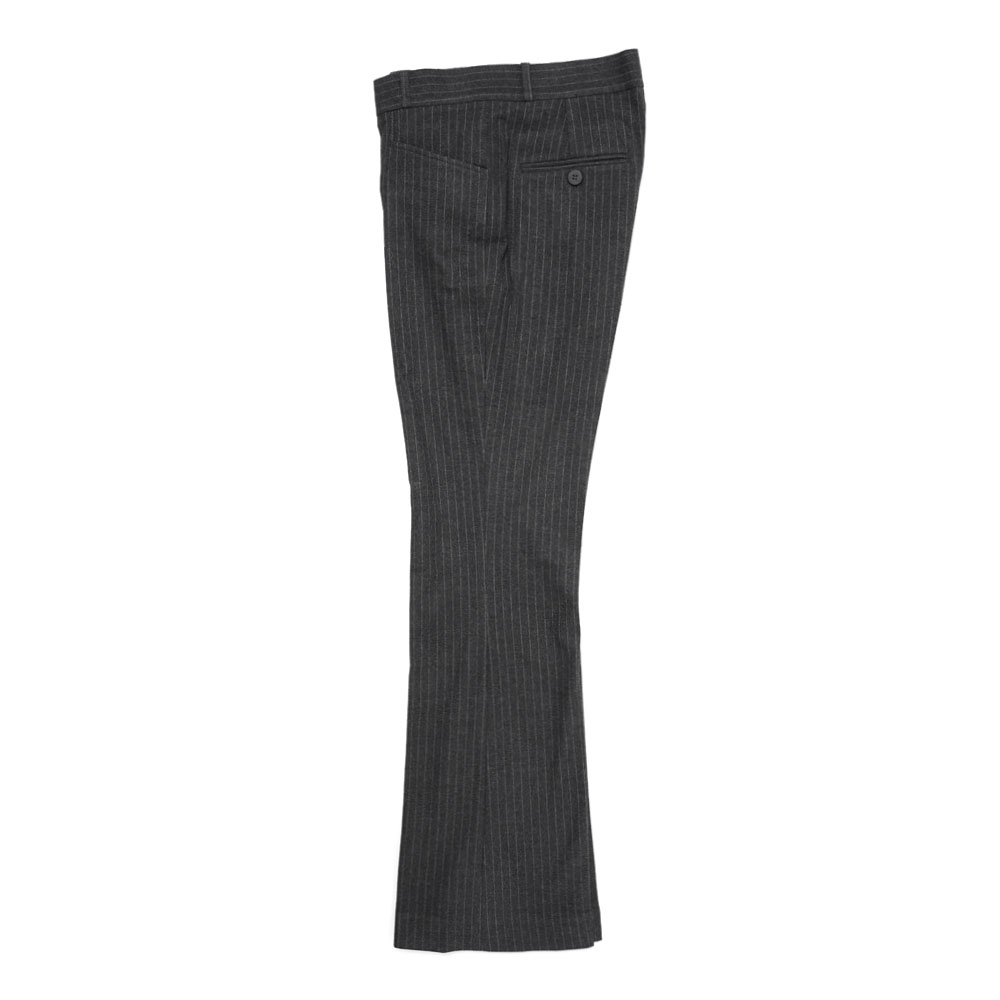 FLARE TROUSERS GREY PIN STRIPE