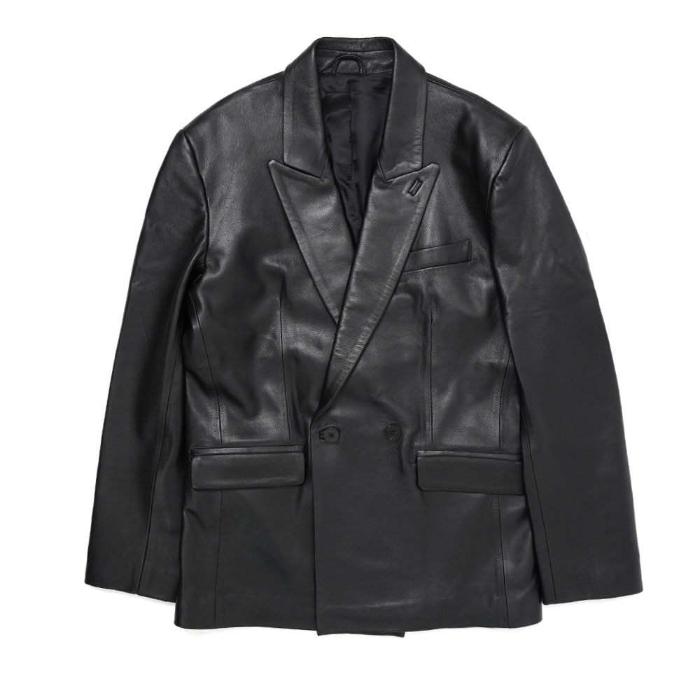 DOUBLE BREASTED LEATHER BLAZER BLACK LEATHER