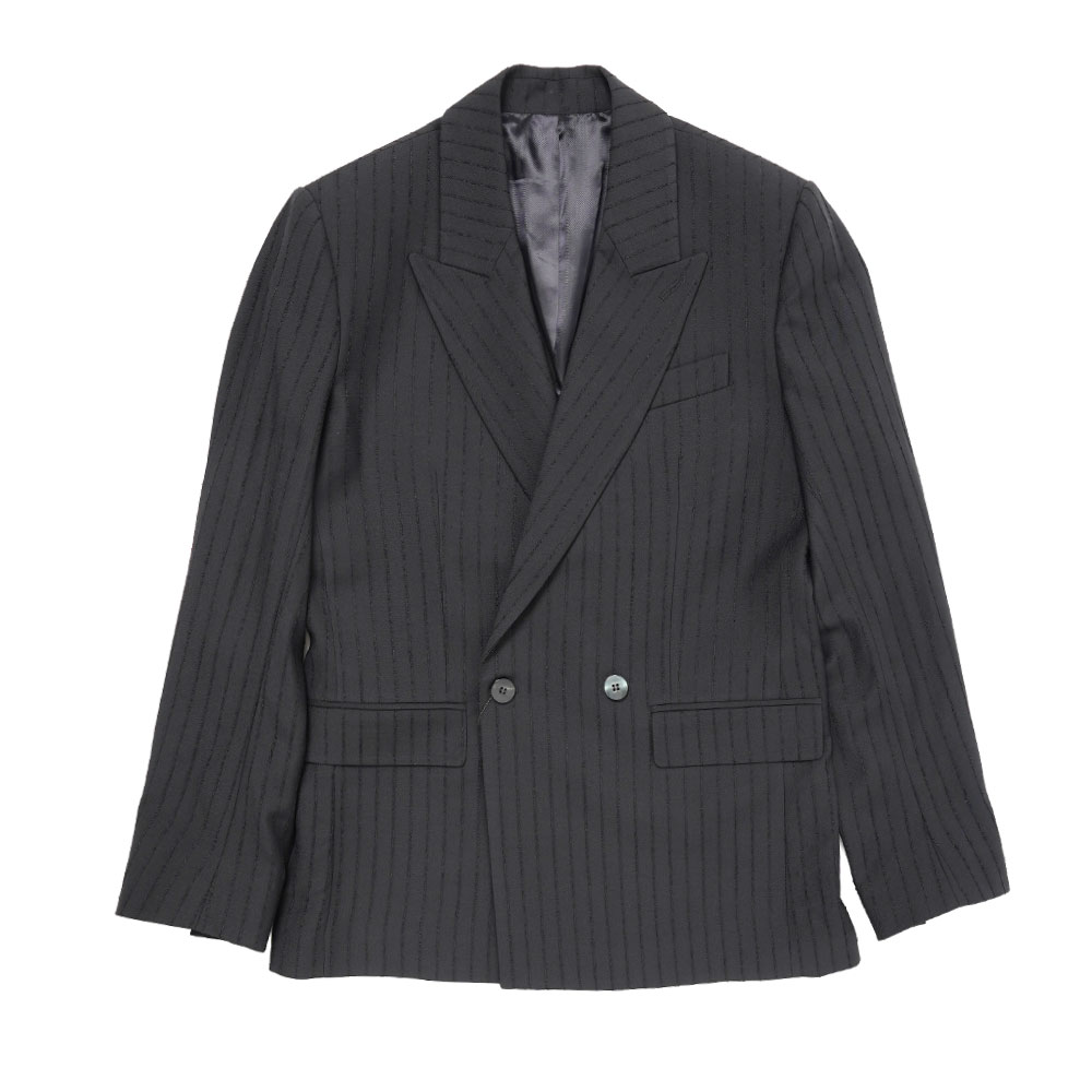 DOUBLE BREASTED BLAZER PIN STRIPE BOUCLE