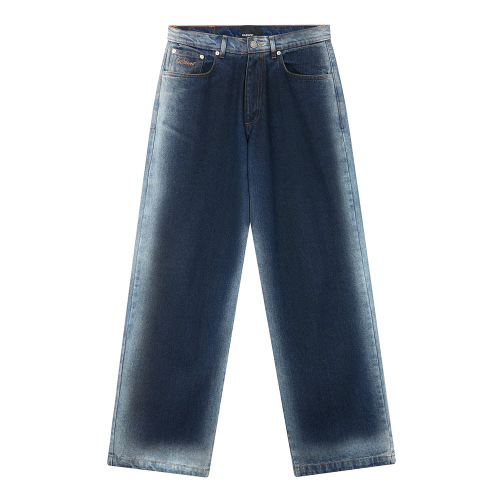 SHADOW WASH BAGGY DENIM PANTS BLUE