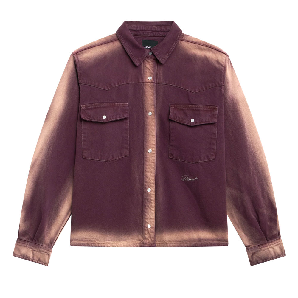 SHADOW WASH LOOSE FIT DENIM SHIRT PURPLE