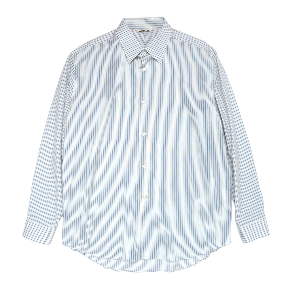 COTTON SILK STRIPE SHIRT WHITE STRIPE A25AS01CS
