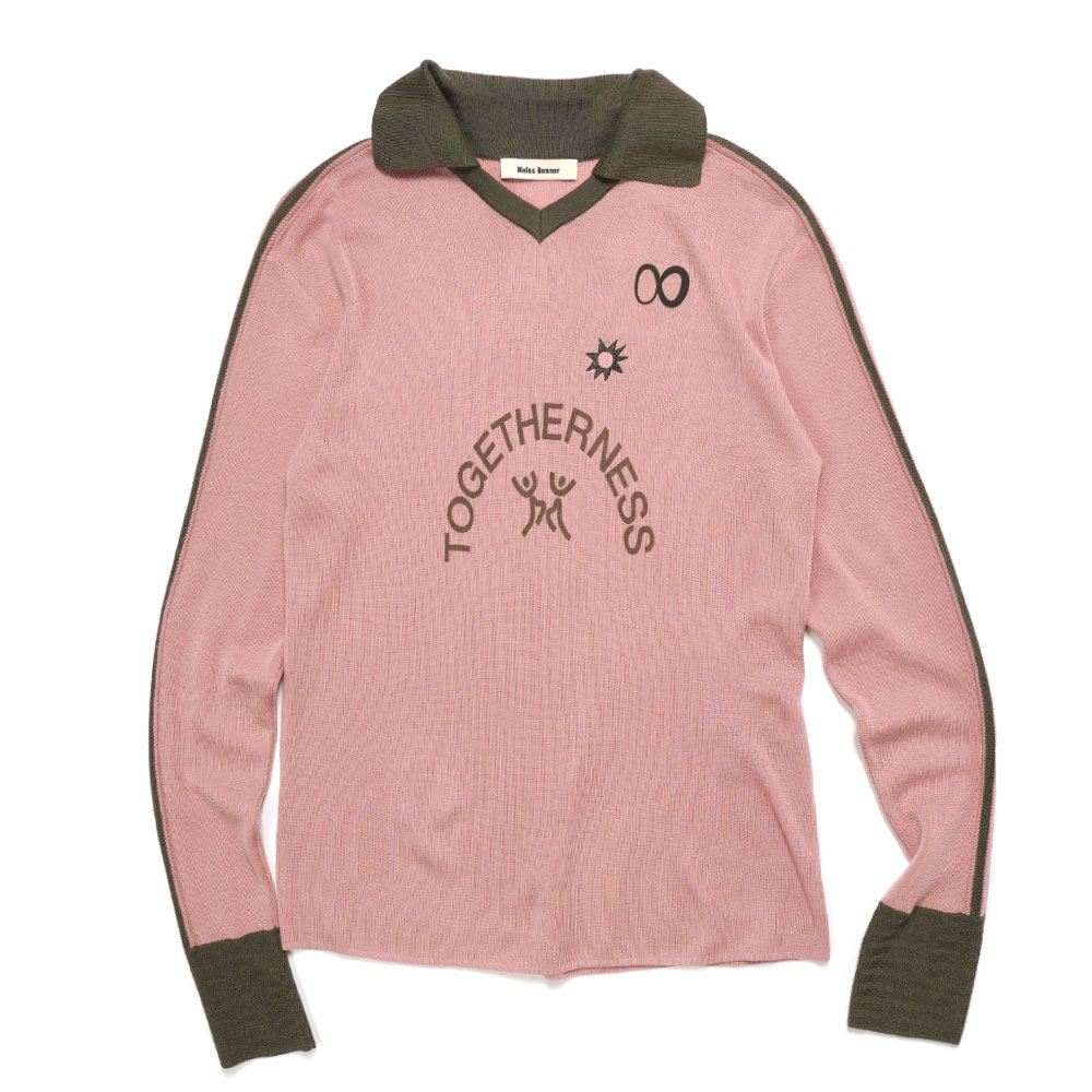 TOGETHERNESS KNIT POLO PINK&KHAKI