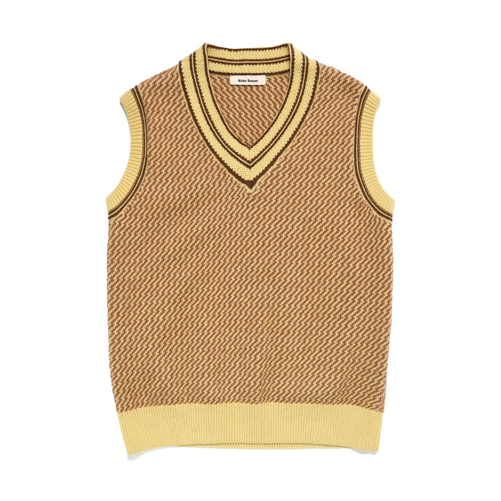 CLARINET VEST PALE YELLOW&BROWN