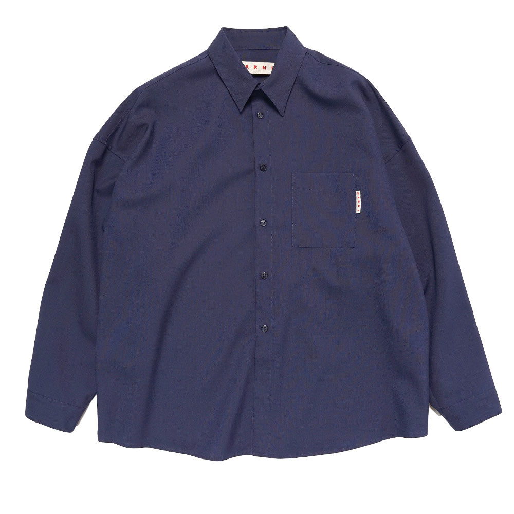 BLUE TROPICAL WOOL SHIRT INK _