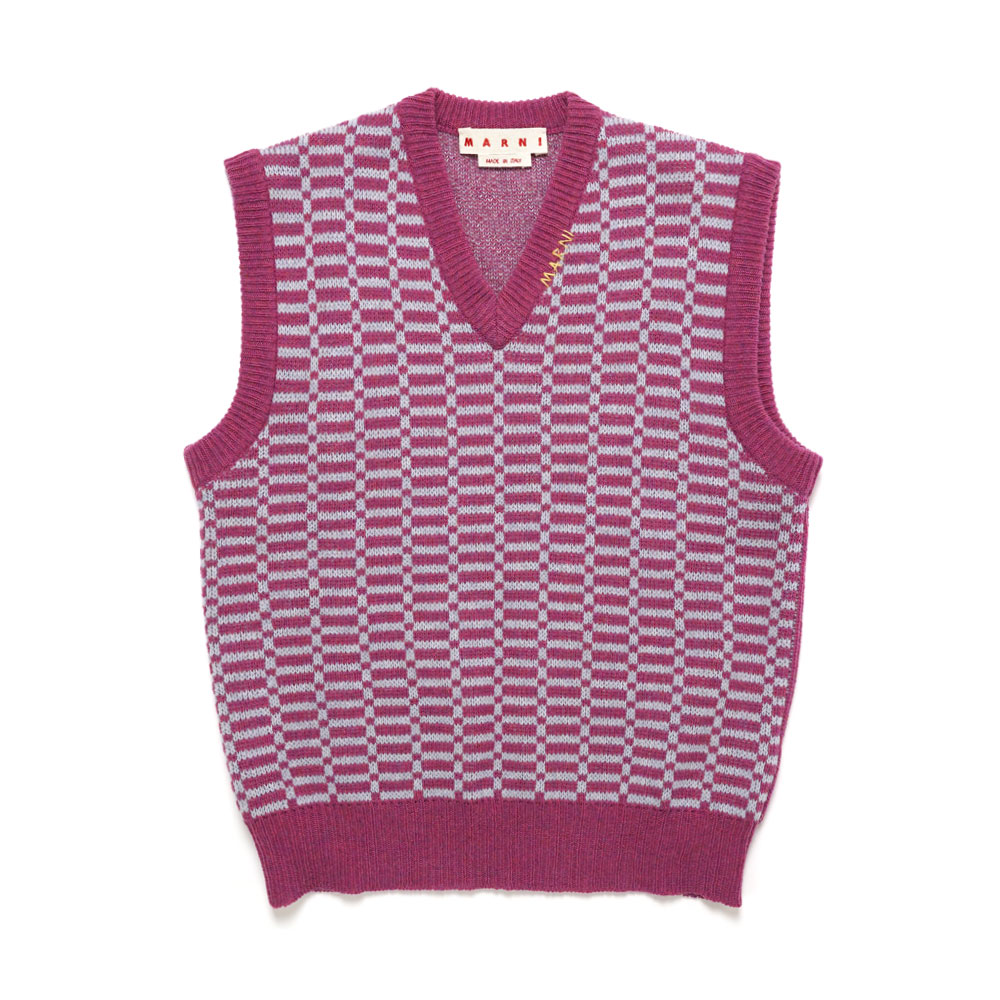 V-NECK WOOL SWEATER PURPLE