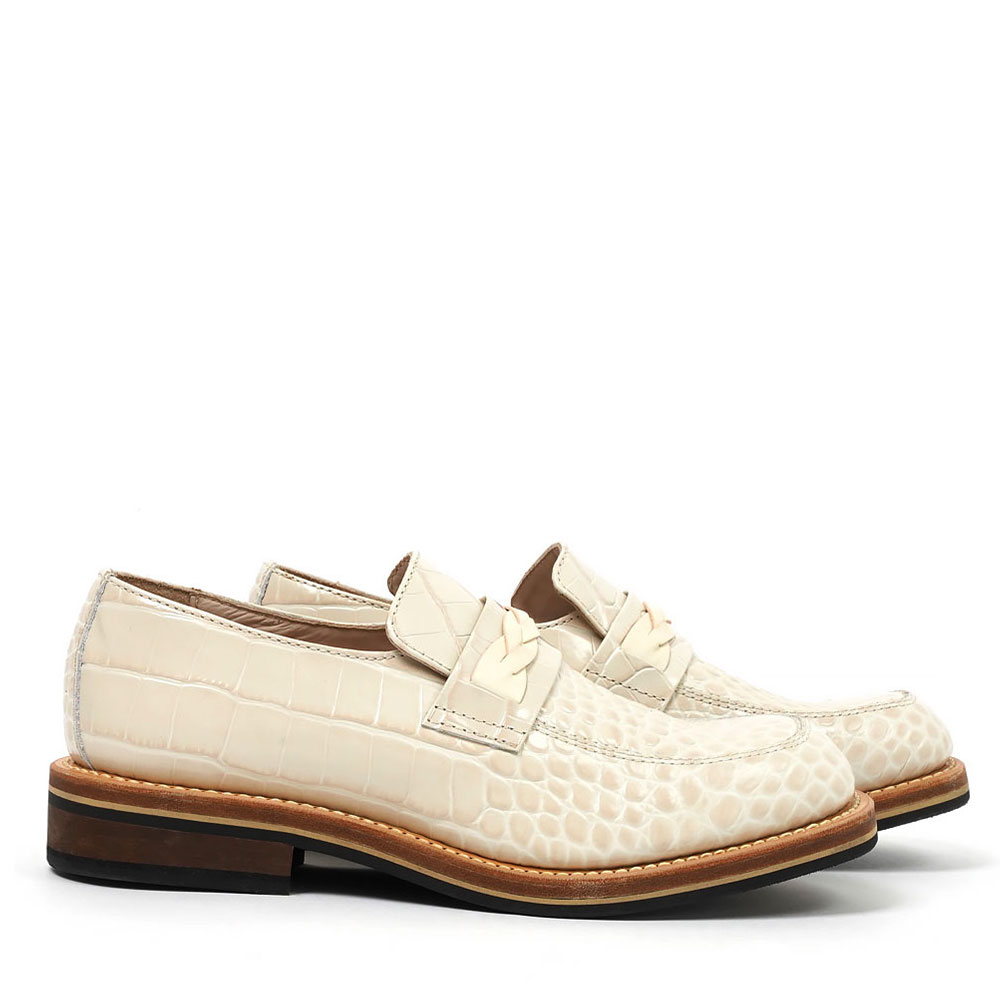 NAKANO SHOE VANILLA CROC BULL HIDE
