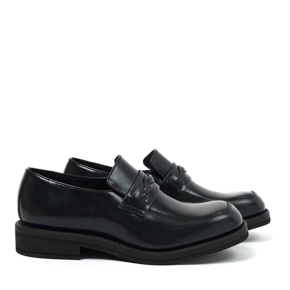 NAKANO SHOE GLAZED BLACK LEATHER