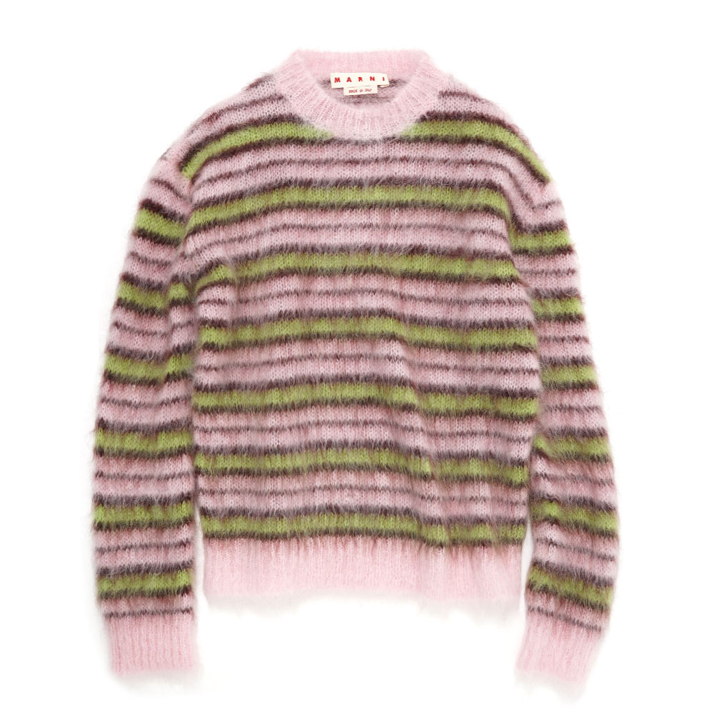 PINK STRIPED MOHAIR SWEATER QUARTZ