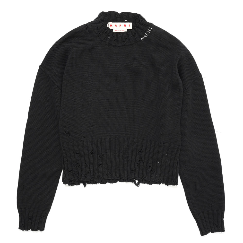 BLACK COTTON BOXY SWEATER BLACK